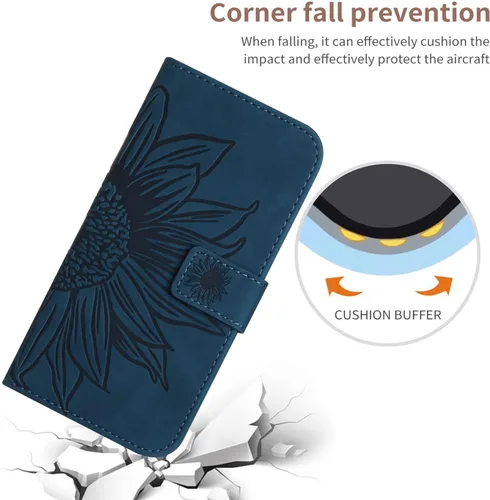 Vista 5 de Funda compatible con Samsung Galaxy A0e, compatible con Samsung Galaxy A0e con función atril, ranuras para tarjetas, cierre magnético, color azul
