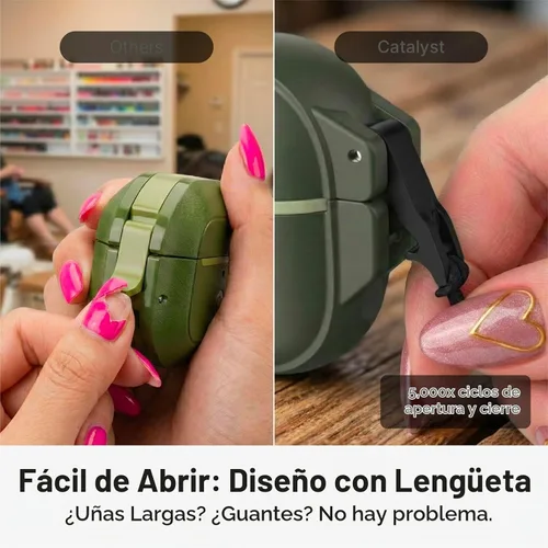 Vista 5 de Catalyst Funda para AirPods Pro 3, impermeable IP68 de 330 pies, 20 pies, a prueba de caídas de 20 pies, con pestillo de bloqueo, protección total