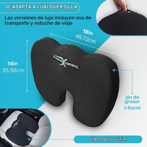 Vista 2 de Xtreme Comforts Cojines de asiento Cojines de silla de oficina para escritorio, automóvil, silla de ruedas Cojín ergonómico de espuma