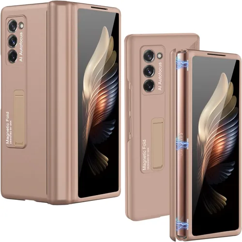Vista 11 de Miimall Funda para Galaxy Z Fold 2 con soporte, bisagra magnética, protección de parachoques de policarbonato duro, color negro