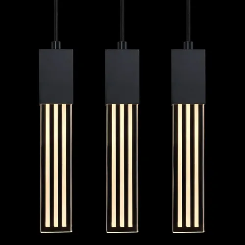 Vista 10 de 2 Pack Integrated Hanging Crystal Kitchen Island Modern Concise Pendant Ceiling Light Fixture,Black Finish for Kitchen Island Dining Room Bedroom