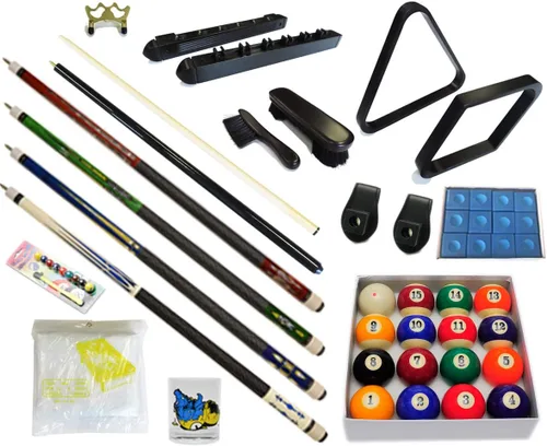 Vista 5 de Mesa de billar – Kit de accesorios de 32 piezas de billar – Palos de billar de billar – Juegos de bolas de puente