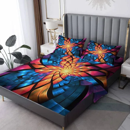 Vista 9 de Jesús Sábanas tamaño individual, sábanas personalizadas, sábanas y fundas de almohada estampadas de 3 piezas, sábana bajera ajustable de microfibra