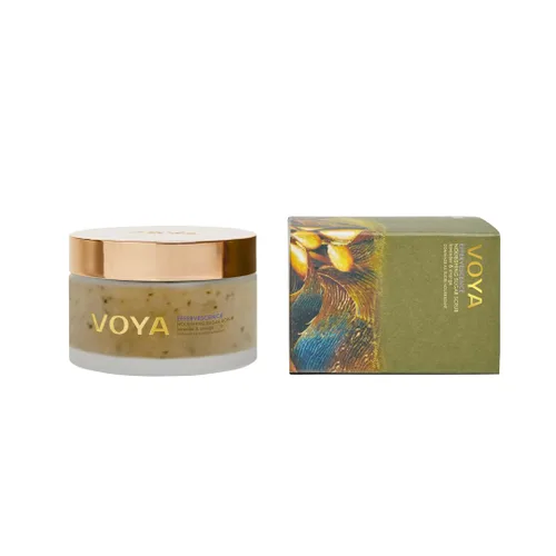 Vista 2 de VOYA Effervescence Exfoliante nutritivo de azúcar, orgánico, lavanda, naranja, exfoliante corporal, 8.82 oz