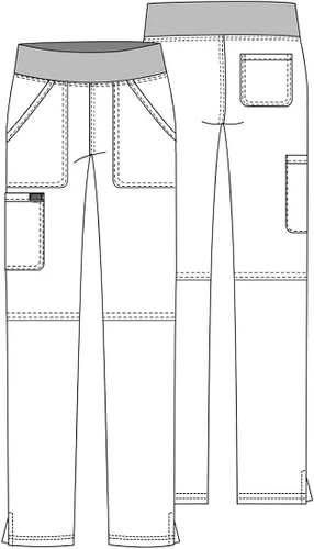 Vista 7 de Pull-On Cargo Scrub Pants for Women Workwear Revolution, Soft Stretch WW110