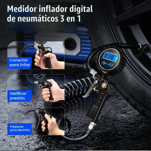 Vista 2 de SPECSTAR Paquete de 2 medidores digitales de presión de neumáticos