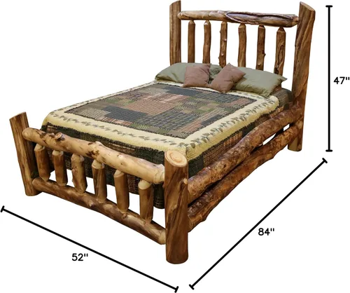 Vista 2 de Furniture Barn USA Aspen Log - Cama rústica doble