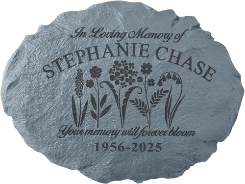 Vista 11 de Let's Make Memories Piedra de jardín de condolencias personalizada – Soy libre – Condolencia y regalo conmemorativo – Personalizar con mensaje -11