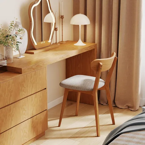 Vista 26 de Silla de comedor de madera maciza para cocina (1, negro) Contoured seat for comfort. Non-slip feet, sturdy wood. Quick assembly. For dining