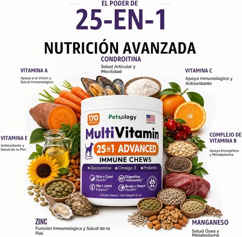 Vista 6 de Multivitamínico masticable para perros, 170 golosinas, vitaminas