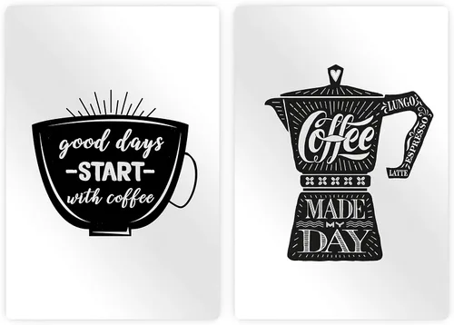 Vista 2 de HB Art Design Good Days Start with Coffee and Coffee Made My Day 2 Panel Metal Print Set Wall Art Coffee Bar Decor Coffee Signs Kitchen Wall Decor