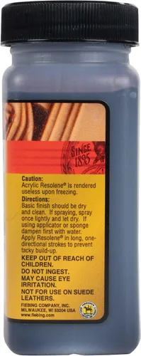 Vista 6 de Fiebing's Acrylic Resolene (4 onzas, negro) - Acabado protector de cuero acrílico - Capa superior flexible y resistente al agua para botas teñidas