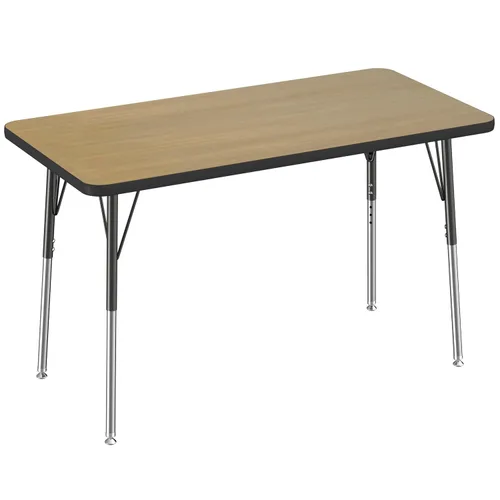 Vista 140 de FDP - Mesa rectangular para actividades escolares y de oficina (24 x 36 pulgadas), patas estándar con deslizadores giratorios, altura ajustable