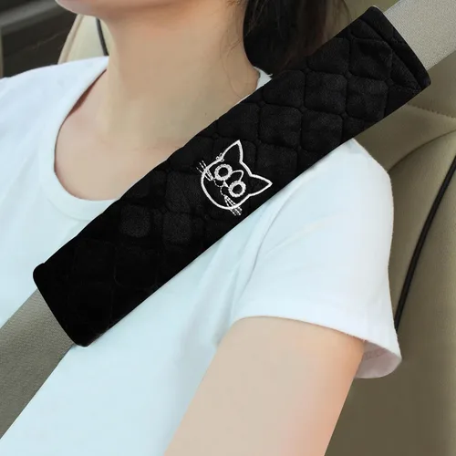 Vista 10 de Amooca Fundas Suaves para Cinturón de Seguridad del Automóvil Almohadillas de Hombro para Cinturón de Seguridad 2 PCS Ajuste Universal para Todos