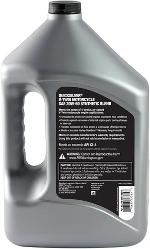 Vista 2 de Quicksilver Aceite sintético para motocicleta 20W-50, 1 galón