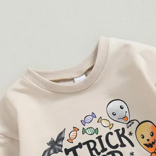 Vista 3 de Gueuusu Sudadera de Navidad para bebé niño y niña, sudadera bordada con letras de Papá Noel, mameluco de manga larga