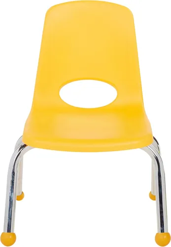 Vista 9 de FDP 15412-YE - Silla escolar apilable de 14 pulgadas con deslizadores de Amarillo