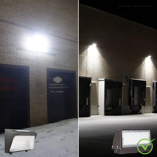 Vista 4 de LEONLITE Paquete de pared LED de corte completo, 45 W 5625 LM, luz LED regulable con certificación UL, 120-277 V IP65, iluminación de pared