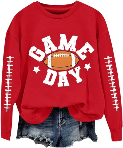 Vista 14 de Women's Oversized Sweatshirt, Long Sleeve Sweatshirts Crewneck Printed Pullover Tops, S-3XL