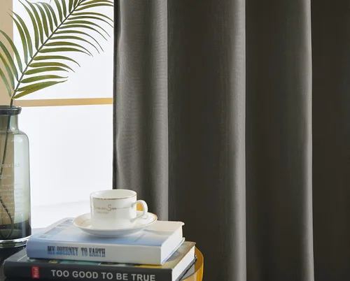 Vista 4 de RUTHYS TEXTILE Cortinas opacas para dormitorio, aislamiento térmico sólido con ojales, cortinas de ventana para reducción de ruido, cortinas