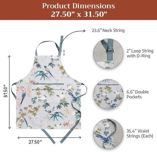 Vista 547 de Maison d' Hermine Delantales para mujer con bolsillo, 100% algodón (27.50 x 31.50 pulgadas)