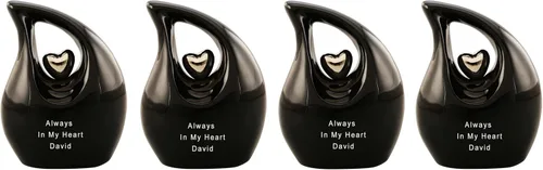 Vista 38 de Urna de cremación Heart of Love para cenizas humanas - Hermosa urna conmemorativa ERN para adultos - ERN decorativa para seres queridos - Urna Negro