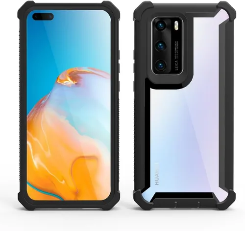Vista 4 de Asuwish Funda de teléfono para Huawei P40 Pro, resistente, a prueba de golpes, dura, a prueba de caídas, protección de cuerpo completo, híbrida