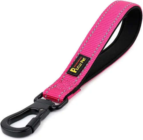 Vista 13 de PLUTUS PET Correa corta para perro, mango acolchado de nailon reflectante, correa de tráfico fuerte con clip de mosquetón, perfecta para perros Beige