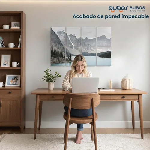 Vista 7 de BUBOS - Paquete de 8 paneles acústicos artísticos con aislamiento de sonido para paredes, panel de 47.2x31.4 pulgadas que absorbe el sonido, paneles