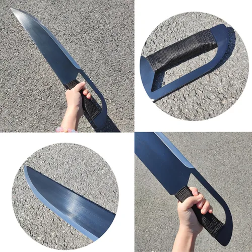 Vista 3 de Juego de dos piezas de espada de anime de metal, espadas dobles Zangetsu de Kurosaki para cosplay, colección