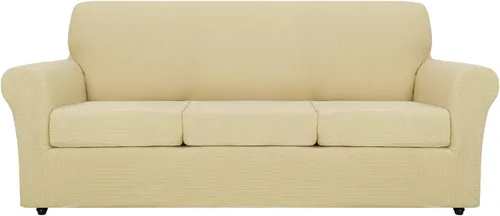 Vista 33 de MAXIJIN Fundas para sillas de 2 piezas con brazos, súper elásticas, para sala de estar, perros, a prueba de mascotas, protector de sofá ajustable