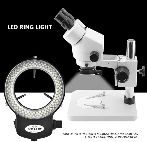 Vista 2 de Lámpara de anillo de cámara de microscopio 144 cuentas LED Fuente de luz Brillo Control variable ajustable Iluminación sin sombras