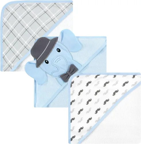 Vista 22 de Hudson Baby Toallas unisex con capucha de algodón para bebé, alfabeto, talla única
