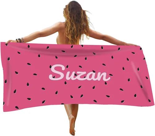 Vista 14 de Toalla de playa personalizada de frutas de verano, toallas de playa personalizadas para playa, baño, piscina, manta de sol para niños y adultos