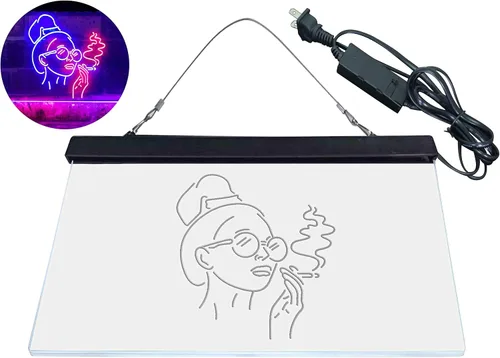 Vista 8 de ADVPRO Señal de neón LED de doble color rojo y azul para fumar mujer mala perra cueva cobertizo cueva st6s43-i3869-rb