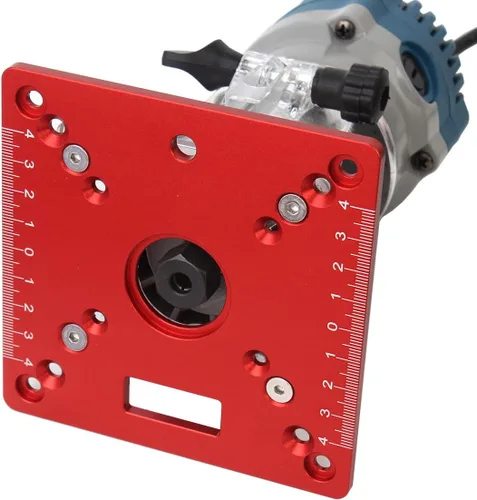 Vista 3 de Placa de inserción de mesa de enrutador de aluminio,Mini bancos cuadrados para carpintería Router Flip Plate,Mesa de grabado de recorte
