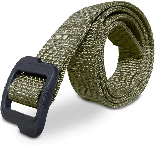 Vista 7 de Cinturón Táctico, Cinturones de Pistola de Nylon de 1.5 Pulgadas para Hombres, Cinturón EDC de 2 Capas con Hebilla de Plástico Ajustable