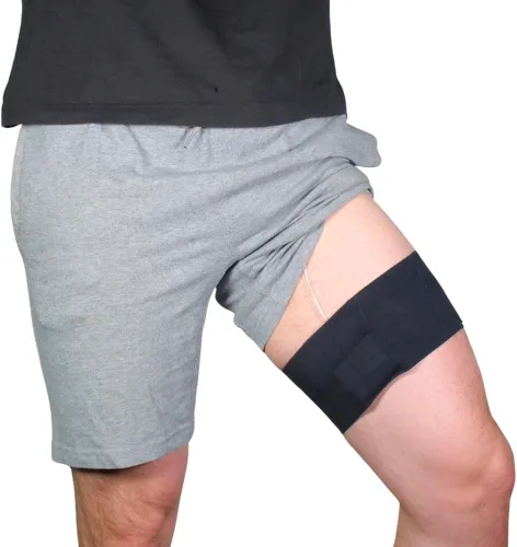 Vista 8 de URSA Health: Soporte para bomba de insulina ultra suave, delgado y elástico para cinturón de muslo, 0.039 in de grosor, fabricado en Reino Unido