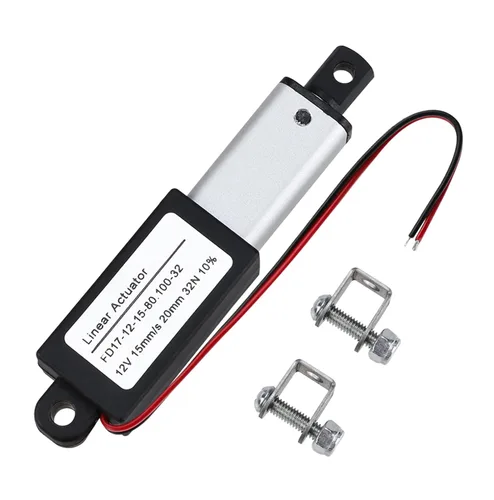 Vista 11 de Mini actuador lineal de 12 V, carrera de 0.4 pulgadas, 40N/9 libras, 0.591 in/s, actuador micro lineal impermeable IP54 con soportes de montaje