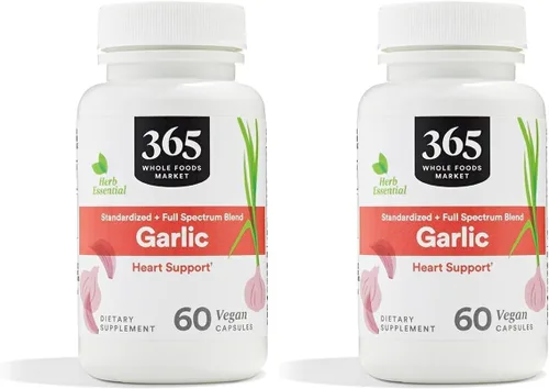 Vista 7 de 365 by Whole Foods Market, Suplemento dietético de ajo, cápsulas veganas, apoya la salud del corazón, 60