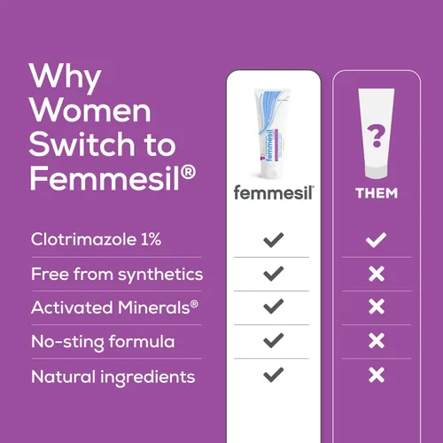 Vista 3 de Femmesil Tratamiento de infección por levaduras para mujeres, con clotrimazol, crema vaginal antifúngica para alivio calmante de la picazón vaginal