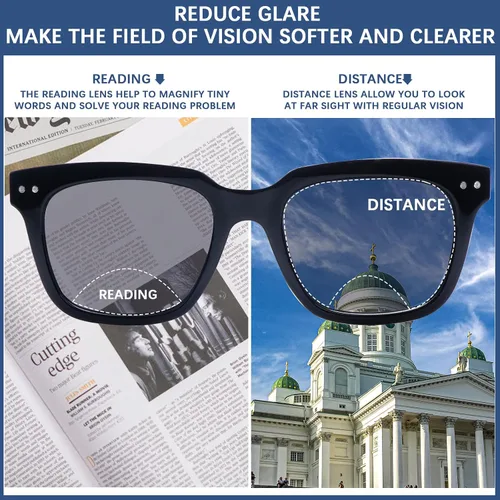 Vista 6 de Anteojos de lectura bifocales, lentes de sol para mujeres y hombres, protección UV400, lectores de sol, bisagras de resorte, marco retro