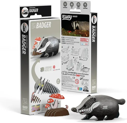 Vista 5 de EUGY 094 Badger - Rompecabezas de papel 3D ecológico