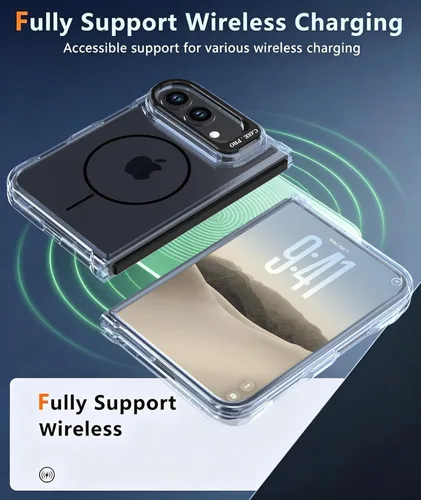 Vista 5 de Funda magnética para iPhone Duo, transparente, negra Negro