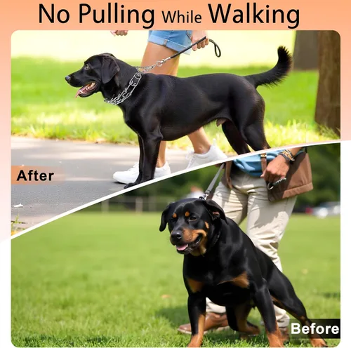 Vista 5 de DEYACE Collar de entrenamiento para perros de acero inoxidable, hebilla de liberación rápida, collar ajustable para perros pequeños, circunferencia