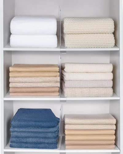 Vista 6 de Separadores de estantes de acrílico transparente, divisor de estante de armario y separador de armario para organización en dormitorio, cocina