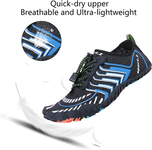 Vista 2 de MAYZERO Zapatos de agua para hombres y mujeres, zapatos de surf, playa, piscina, zapatos de punta ancha, senderismo, zapatos de agua, zapatillas