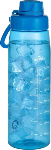 Vista 15 de Botella de agua de 32 oz, botella de agua transparente con tapa con pico y asa de transporte, reutilizable, Tritan, libre de BPA, botella de agua