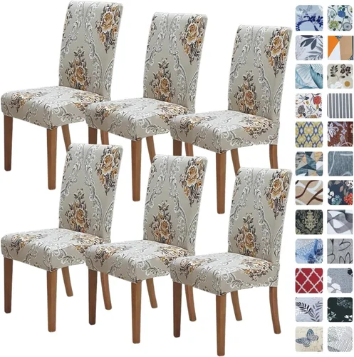 Vista 60 de SPRINGRICO Juego de 4 fundas para sillas de comedor, fundas elásticas para sillas de comedor, de elastano lavables, fundas para sillas Parsons