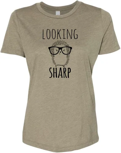 Vista 21 de Cute Women's Screen Printed Crew Neck Tee, Shirts With Sayings, Dusty Blue or Olive